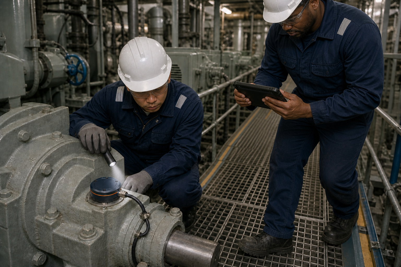 Vessel engineers comparing a conceptual CHIEF ONE event with a focused machinery-side inspection